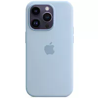Чохол Silicone case (AAA) full with Magsafe для Apple iPhone 14 Pro Max (6.7") Синій / Sky