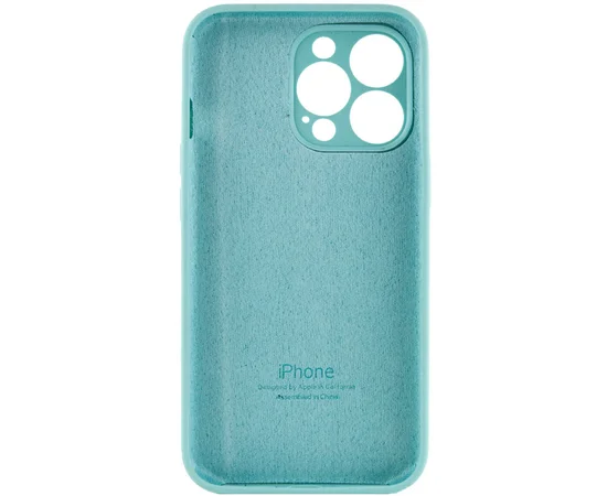 Чехол Silicone Case Full Camera Protective (AA) для Apple iPhone 14 Pro Max (6.7") Бирюзовый / Marine Green