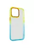 Чехол TPU+PC Fresh sip series для Apple iPhone 14 Pro Max (6.7") Бирюзовый / Оранжевый