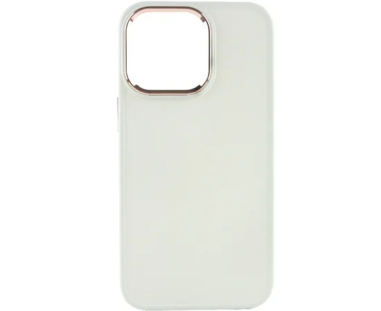 TPU чехол Bonbon Metal Style для Apple iPhone 14 Pro Max (6.7") Белый / White