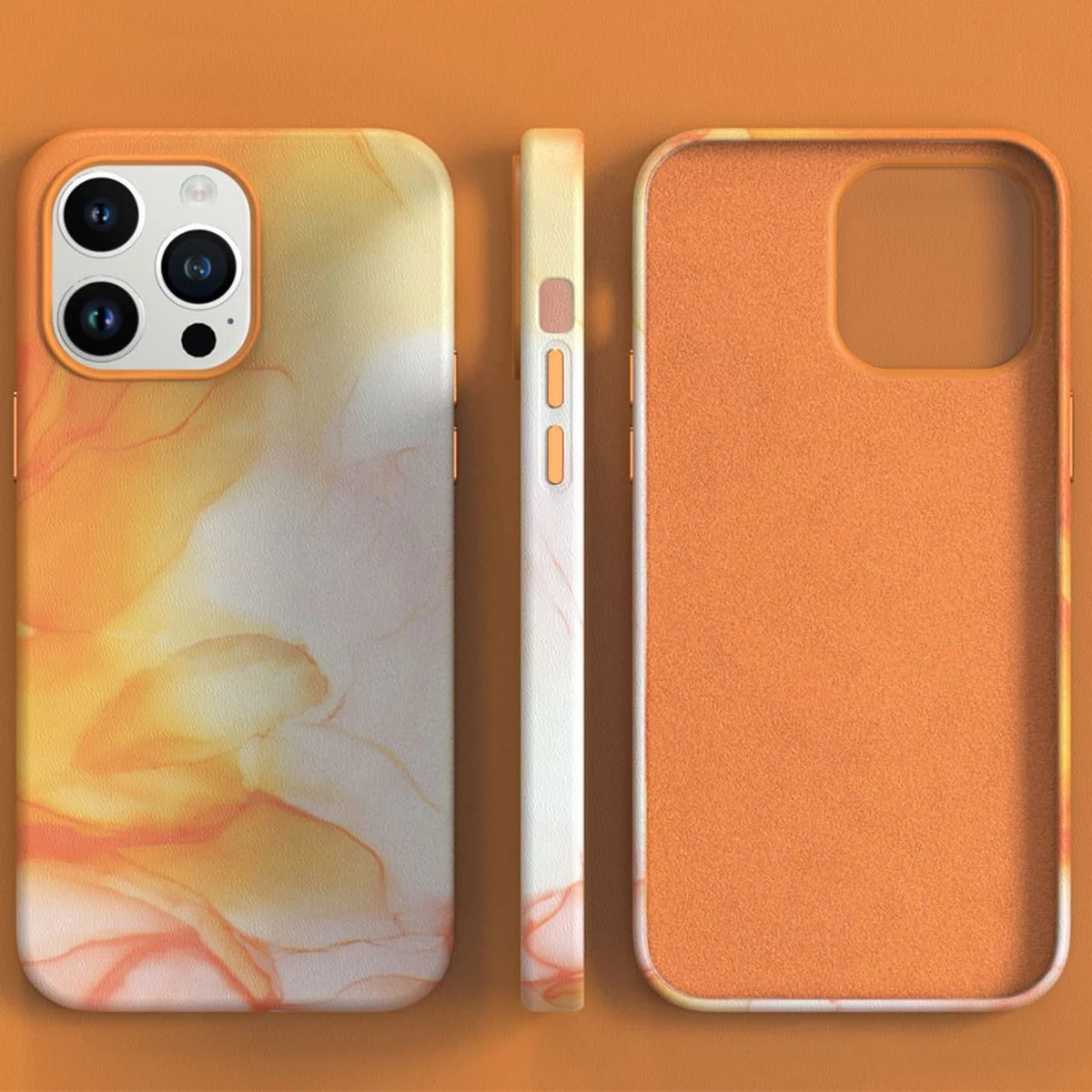 Шкіряний чохол Figura Series Case with MagSafe для Apple iPhone 14 Pro Max (6.7") Orange