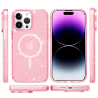 Чохол TPU Galaxy Sparkle (MagFit) для Apple iPhone 14 Pro Max (6.7") Pink+Glitter