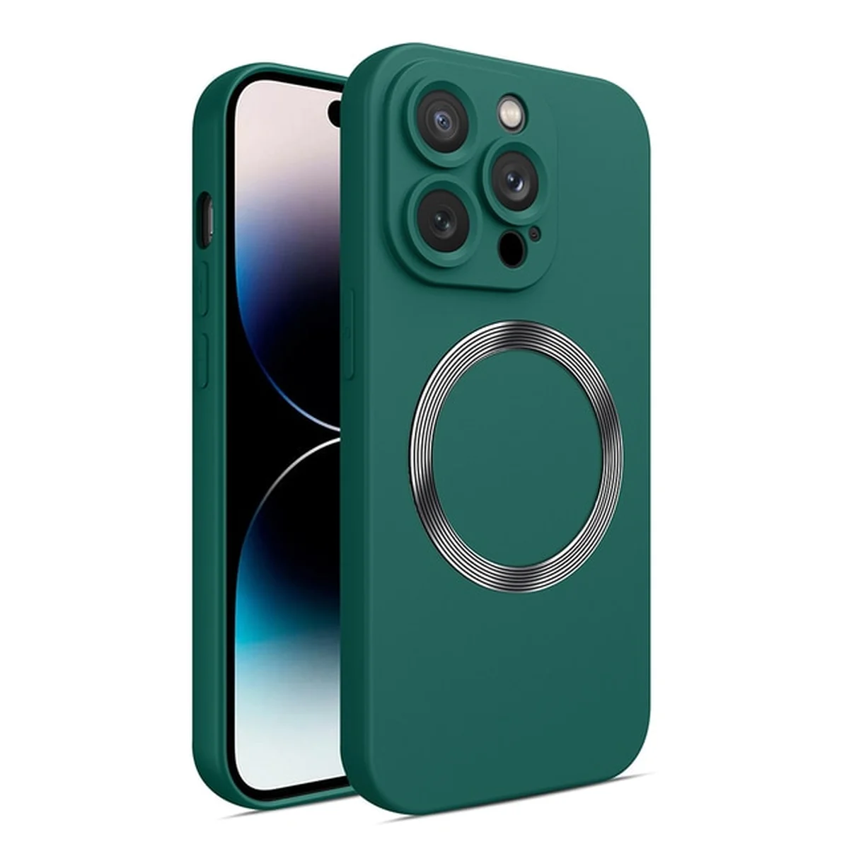 Силиконовый чехол Soft Touch Case with MagSafe для iPhone 14 Pro Зеленый