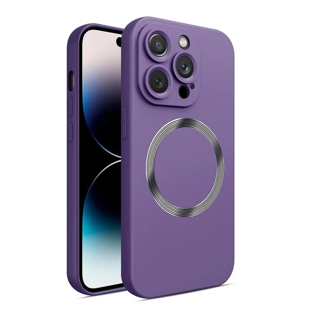 Силіконовий чохол Soft Touch Case with MagSafe для iPhone 14 Pro Фіолетовий