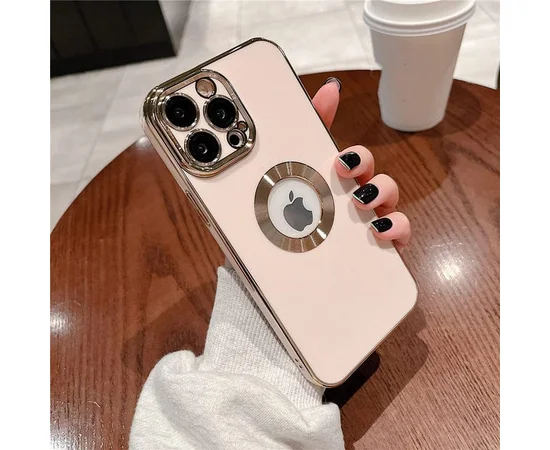 Силиконовый чехол "Luxury Plating Ring" для Apple iPhone 12 Pro Max Розовый 
