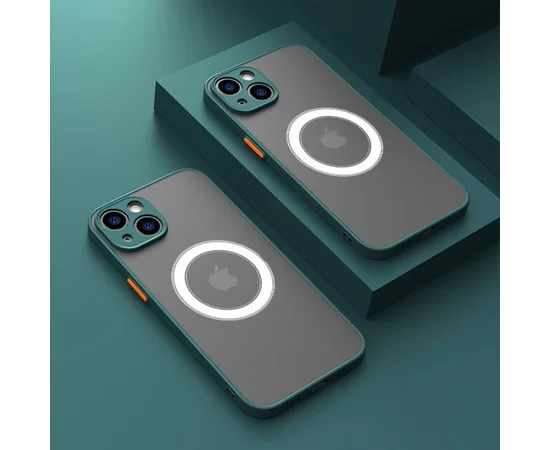 Силиконовый чехол "Armor Matte Cover" Case with MagSafe для iPhone 15 Plus Зеленый