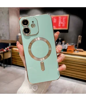 Силиконовый чехол "Luxury Plating" with MagSafe + стекло на камеру для Apple iPhone 11 Бирюзовый Силиконовый чехол "Luxury Plating" with MagSafe + стекло на камеру для Apple iPhone 11 Бирюзовый