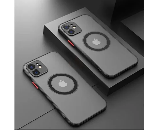 Силиконовый чехол "Armor Matte Cover" Case with MagSafe для iPhone 11 Черный