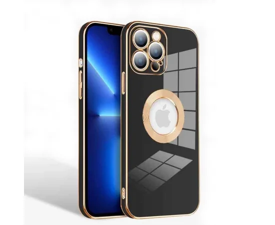Силиконовый чехол "Luxury Plating Ring" для Apple iPhone 13 Pro Черный