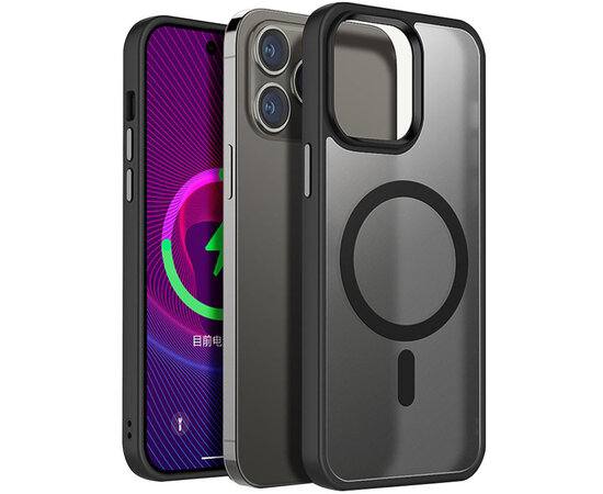 Силиконовый чехол "Steel button" with MagSafe для Apple iPhone 14 Pro Черный