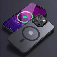 Силіконовий чохол "Steel button" with MagSafe для Apple iPhone 14 Pro Max Чорний