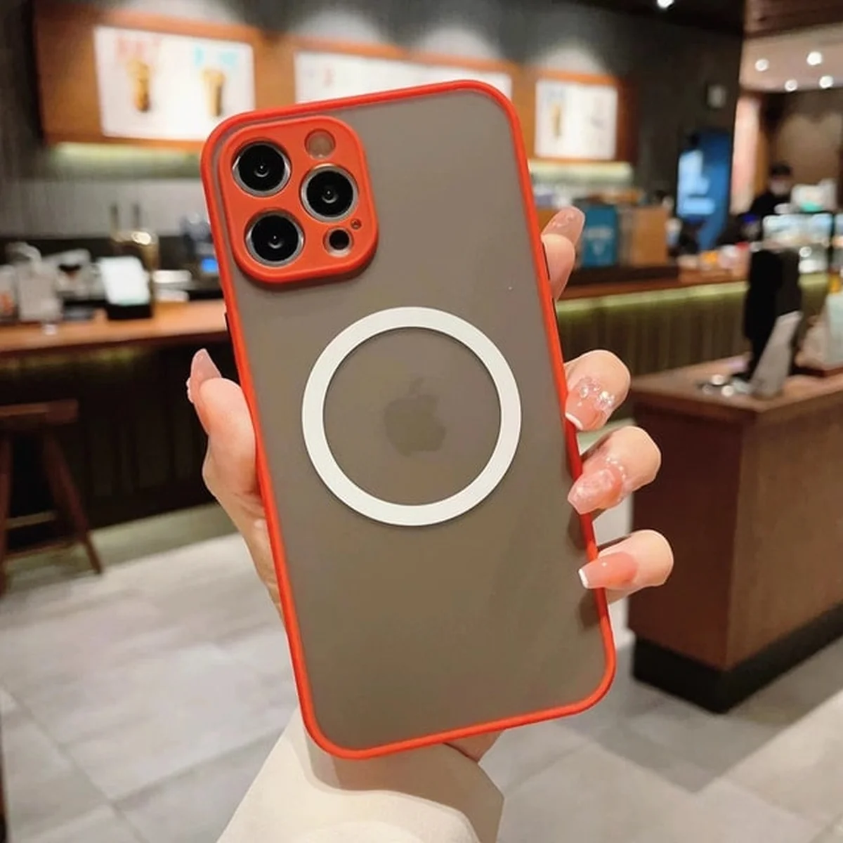 Силиконовый чехол "Armor Matte Cover" Case with MagSafe для iPhone 14 Pro Max Красный