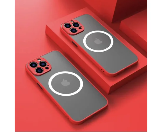 Силиконовый чехол "Armor Matte Cover" Case with MagSafe для iPhone 14 Pro Max Красный