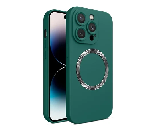 Силіконовий чохол Soft Touch Case with MagSafe для iPhone 14 Pro Зелений