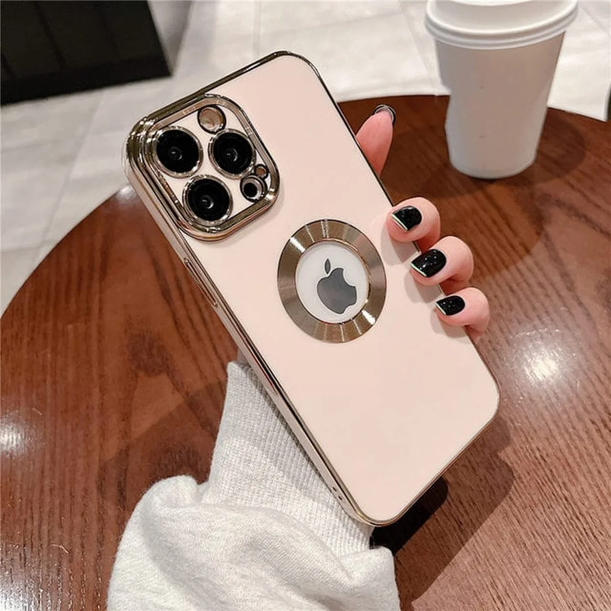 Силиконовый чехол "Luxury Plating Ring" для Apple iPhone 13 Pro Розовый