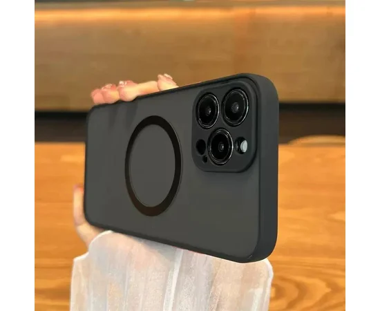 Силиконовый чехол "Armor Matte Cover" Case with MagSafe для iPhone 12 Pro Max Черный