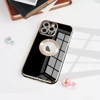 Силиконовый чехол "Luxury Plating Ring" для Apple iPhone 13 Pro Max Черный