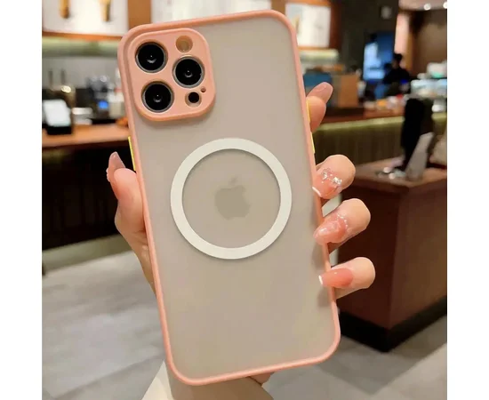 Силіконовий чохол "Armor Matte Cover" Case with MagSafe для iPhone 15 Pro Max Рожевий
