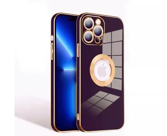 Силиконовый чехол "Luxury Plating Ring" для Apple iPhone 13 Pro Max Фиолетовый