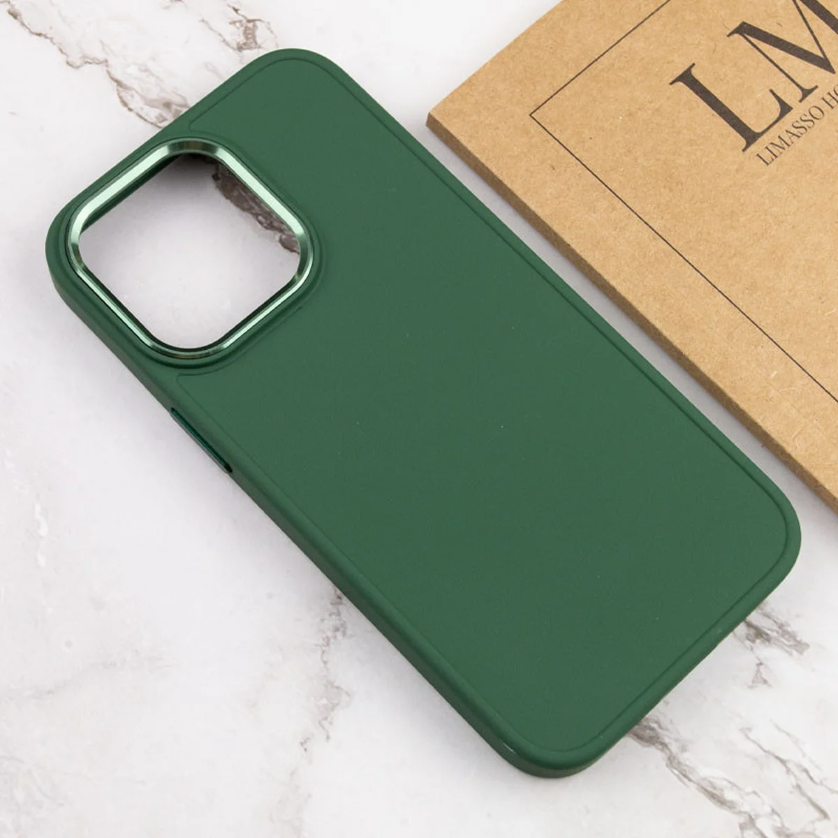 TPU чехол Bonbon Metal Style для Apple iPhone 14 Pro (6.1") Зеленый / Army green