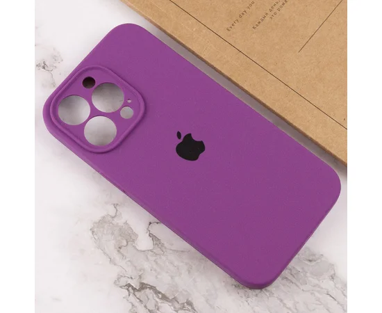Чехол Silicone Case Full Camera Protective (AA) для Apple iPhone 14 Pro (6.1") Фиолетовый / Grape