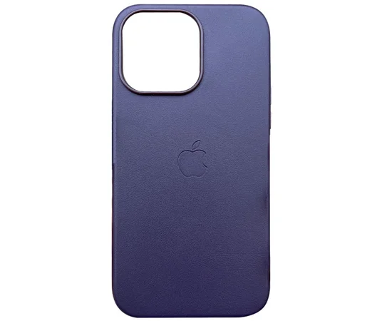Кожаный чехол Leather Case (AAA) with MagSafe and Animation для Apple iPhone 14 Pro (6.1") Deep Violet