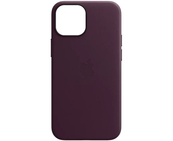 Кожаный чехол Leather Case (AA Plus) with MagSafe для Apple iPhone 14 Pro (6.1") Dark Cherry