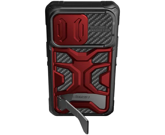 TPU+PC чехол Nillkin CamShield Adventurer Pro (шторка на камеру) для Apple iPhone 14 Pro (6.1") Maga Red