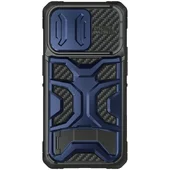 TPU+PC чехол Nillkin CamShield Adventurer Pro (шторка на камеру) для Apple iPhone 14 Pro (6.1") Interstellar Blue