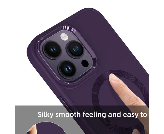 TPU чехол Bonbon Metal Style with MagSafe для Apple iPhone 14 Pro (6.1") Фиолетовый / Dark Purple