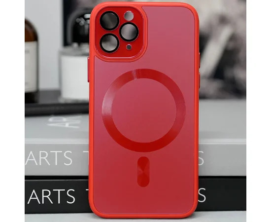 Чехол TPU+Glass Sapphire Midnight with MagSafe для Apple iPhone 14 Pro (6.1") Красный / Red