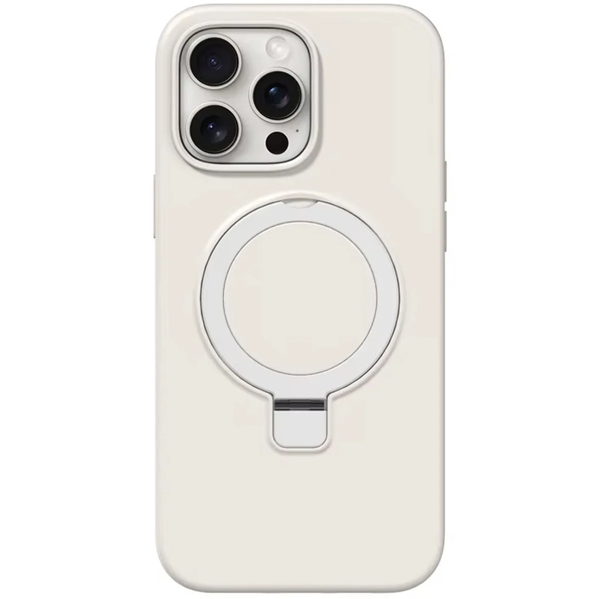 Чехол Silicone Case Full Protective NO LOGO with Ring для Apple iPhone 14 Pro (6.1") White