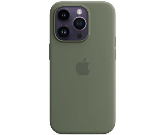 Чехол Silicone case (AAA) full with Magsafe для Apple iPhone 14 Pro (6.1") Зеленый / Olive