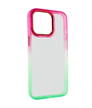 Чехол TPU+PC Fresh sip series для Apple iPhone 14 Pro (6.1") Салатовый / Розовый
