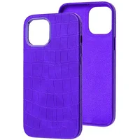Шкіряний чохол Croco Leather для Apple iPhone 14 Pro (6.1") Purple