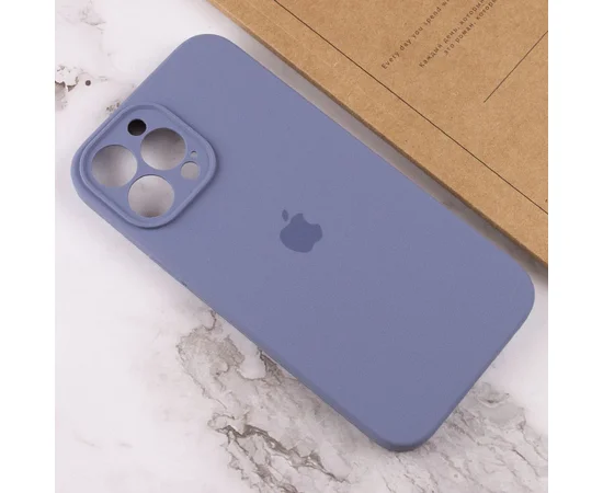 Чехол Silicone Case Full Camera Protective (AA) для Apple iPhone 14 Pro (6.1") Серый / Lavender Gray