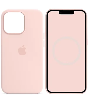 Чехол Silicone case (AAA) full with Magsafe and Animation для Apple iPhone 14 Pro (6.1") Розовый / Chalk Pink