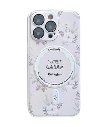 TPU+PC чохол Secret Garden with MagSafe для Apple iPhone 14 Pro (6.1") White