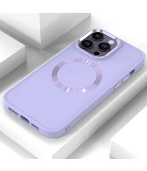 TPU чехол Bonbon Metal Style with MagSafe для Apple iPhone 14 Pro (6.1") Сиреневый / Dasheen