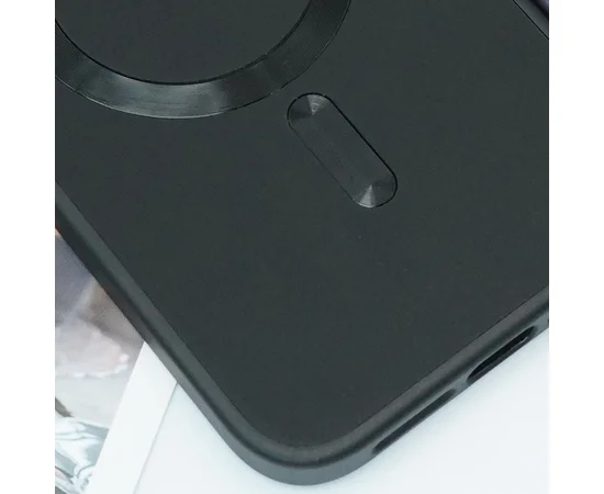 Кожаный чехол Bonbon Leather Metal Style with MagSafe для Apple iPhone 14 Pro (6.1") Черный / Black