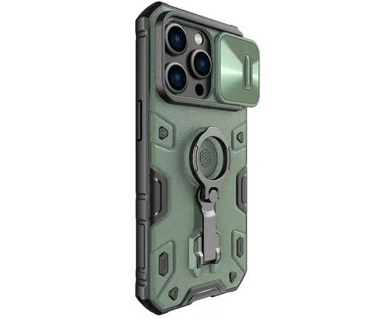 TPU+PC чохол Nillkin CamShield Armor Pro no logo (шторка на камеру) для Apple iPhone 14 Pro (6.1") Зелений