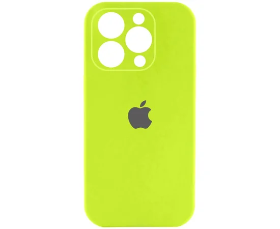 Чохол Silicone Case Full Camera Protective (AA) Apple iPhone 14 Pro (6.1") Кислотно-зелений / Acid Green