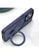 TPU+PC чехол Metal Buttons with MagSafe Colorful HQ Ring для Apple iPhone 14 Pro (6.1") Dark Blue