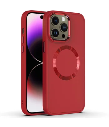 TPU чохол Bonbon Metal Style with MagSafe для Apple iPhone 14 Pro (6.1") Червоний / Red