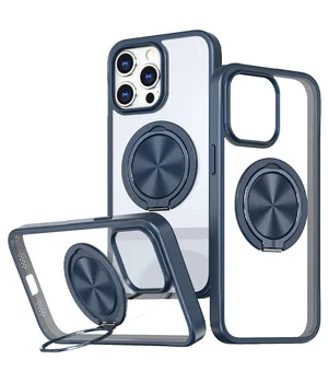 TPU+PC чехол Metal Ring with MagSafe для Apple iPhone 14 Pro (6.1") Синий