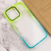 Чехол TPU+PC Fresh sip series для Apple iPhone 14 Pro (6.1") Бирюзовый / Лимонный