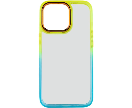 Чехол TPU+PC Fresh sip series для Apple iPhone 14 Pro (6.1") Бирюзовый / Оранжевый