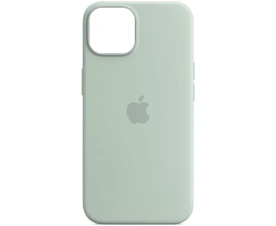 Чехол Silicone case (AAA) full with Magsafe для Apple iPhone 14 Pro (6.1") Бирюзовый / Succulent