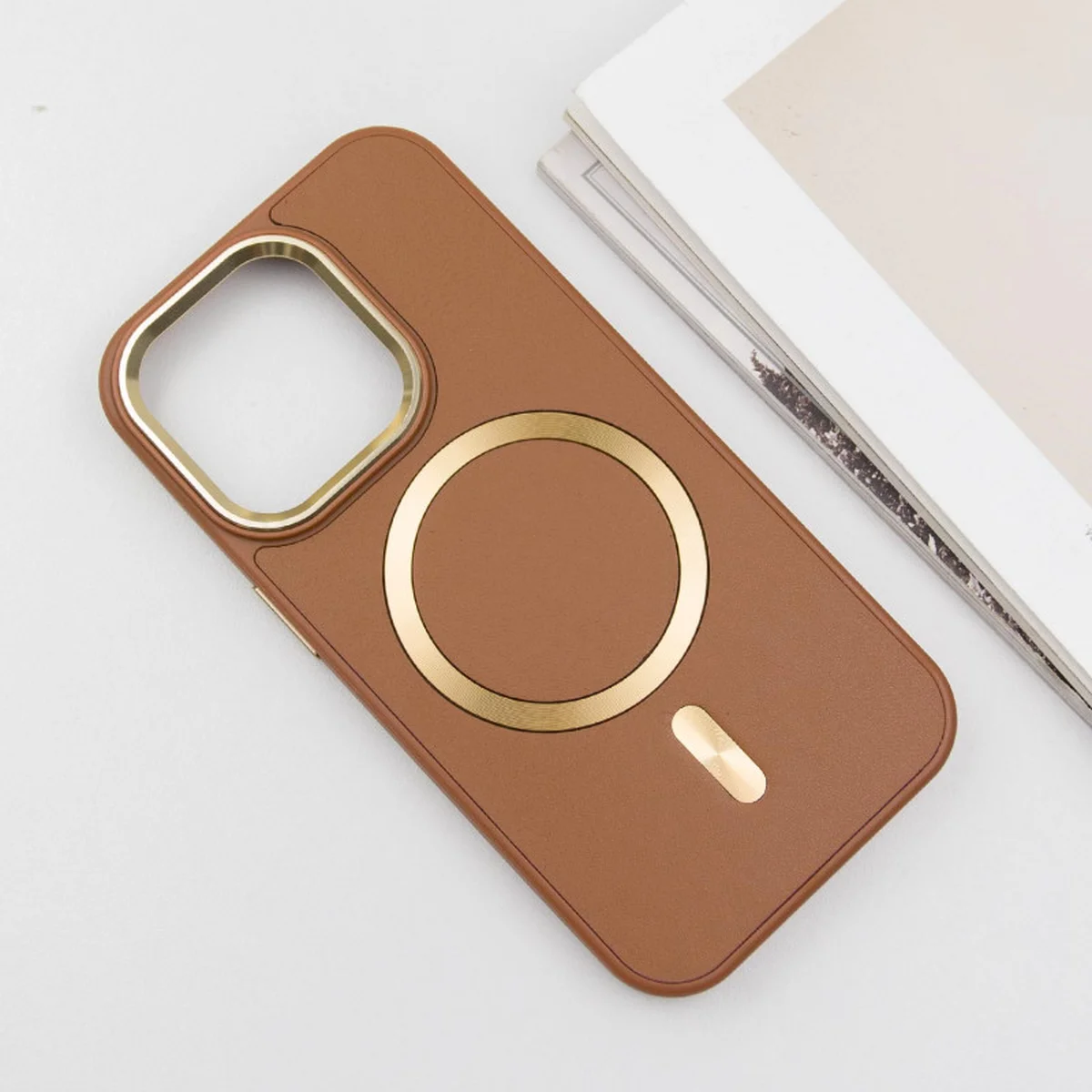 Кожаный чехол SnapCase with MagSafe для Apple iPhone 14 Pro (6.1") Brown