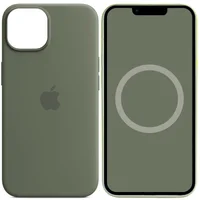 Чехол Silicone case (AAA) full with Magsafe and Animation для Apple iPhone 14 Pro (6.1") Зеленый / Olive